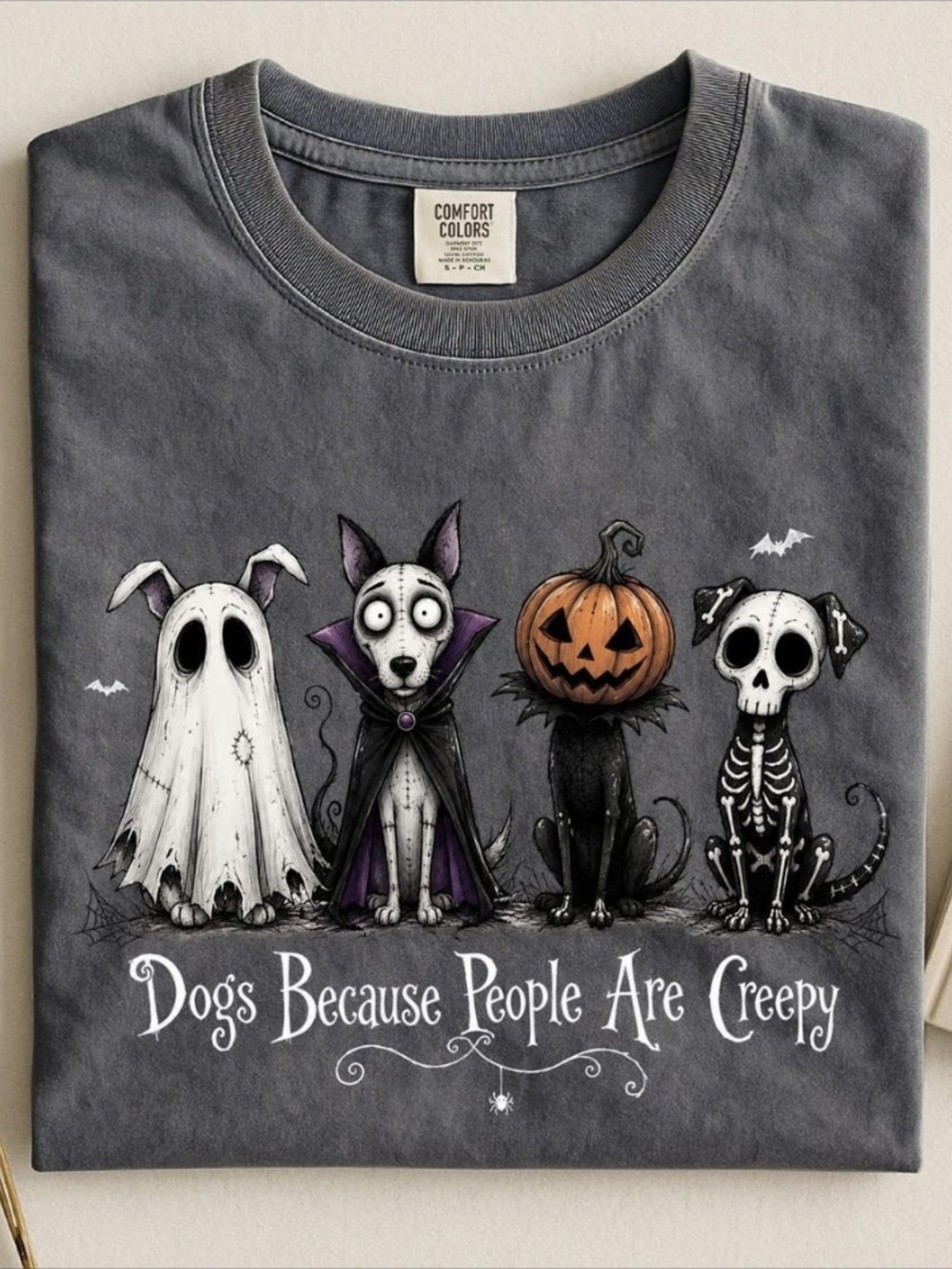 Comfort Colors Pepper Halloween Dog Graphic Tee with Spooky Pack